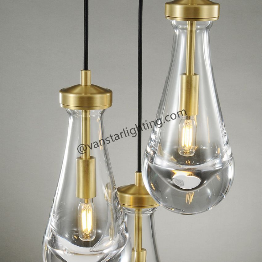 Raindrops 3-Light Cord Round Chandelier